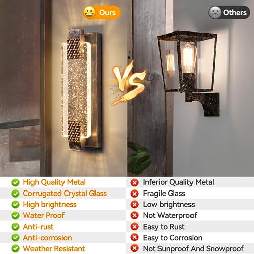 camuucci Dusk to Dawn Outdoor Wall Light, Sparkling Glow Porch Sconce - Image 5