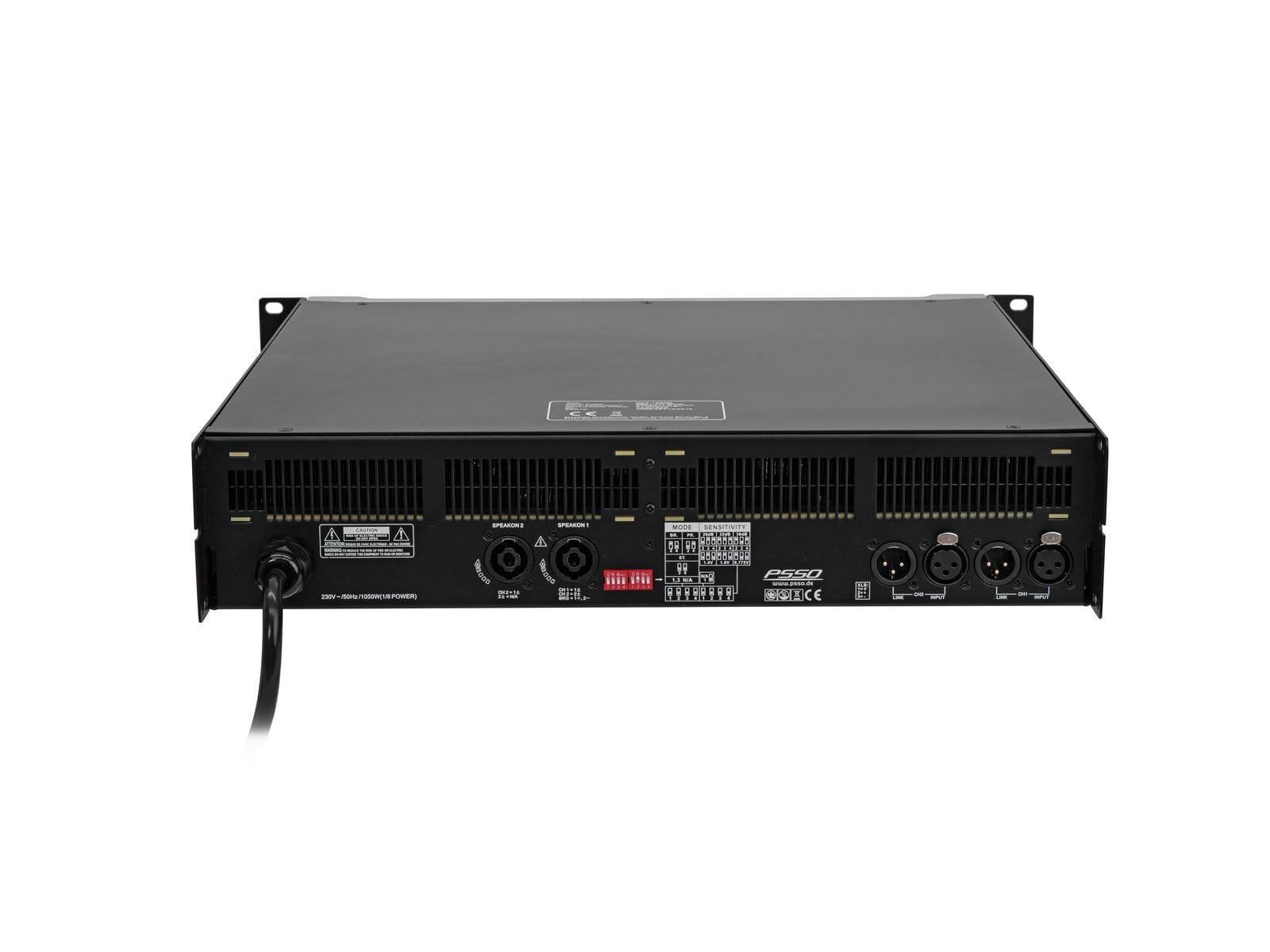 PSSO DCA-12000 Amplificatore a 2 canali SMPS | Amplificatore stereo PA classe I con alimentatore switch, 2 x 6000 W RMS (2 Ohm), 2 x 3900 W RMS (4 Ohm)