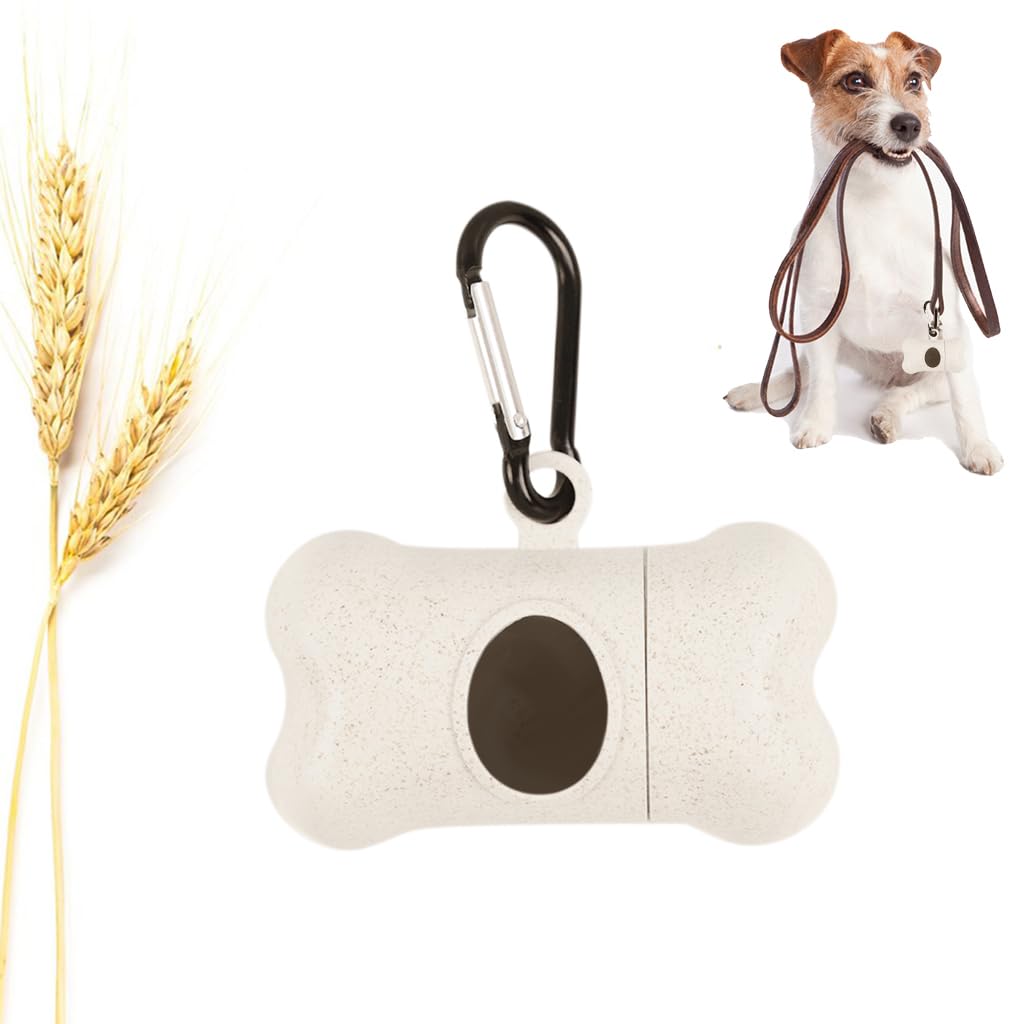 Qpets® Dog Waste Bag Dispenser, Compact Dog Poop Bag Storage Outdoor Container, Cute Bone Type Waste Bags Dispenser Station Small Wheat Straw Dog Toilet Container (Without Waste Bag) (B0CZK4HS2Q) Amazon Price History, Amazon Price Tracker