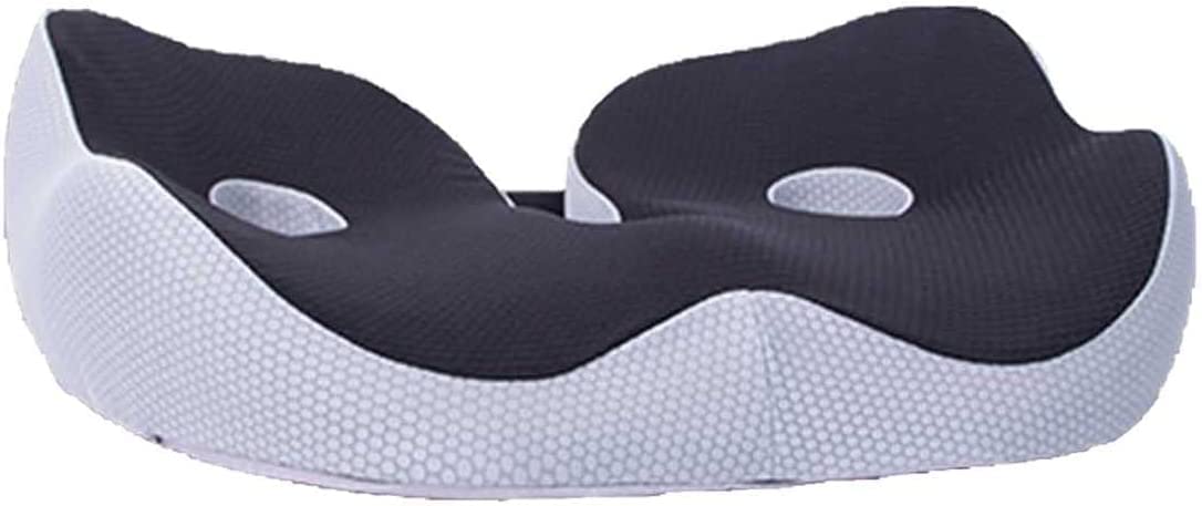 Coccyx Pillow Memory Foam Sit Bone Relief Seat Cushion for Butt Lower Back Hamstrings Hips Ischial Tuberosity Reduce Fatigue for Chair (Black)