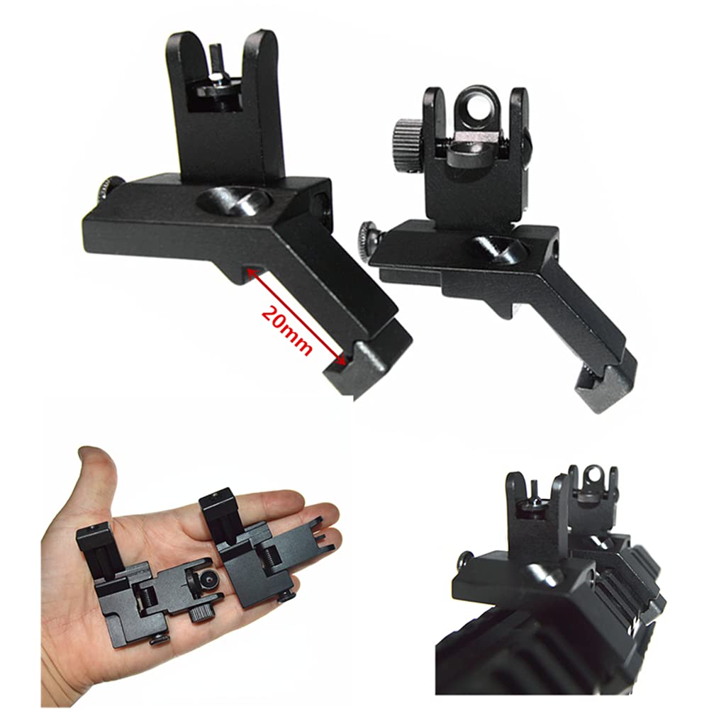 FIRECLUB 2017 AR15 AR 15 Front and Rear flip up 45 Degree Rapid Transition BUIS Backup Iron Sight