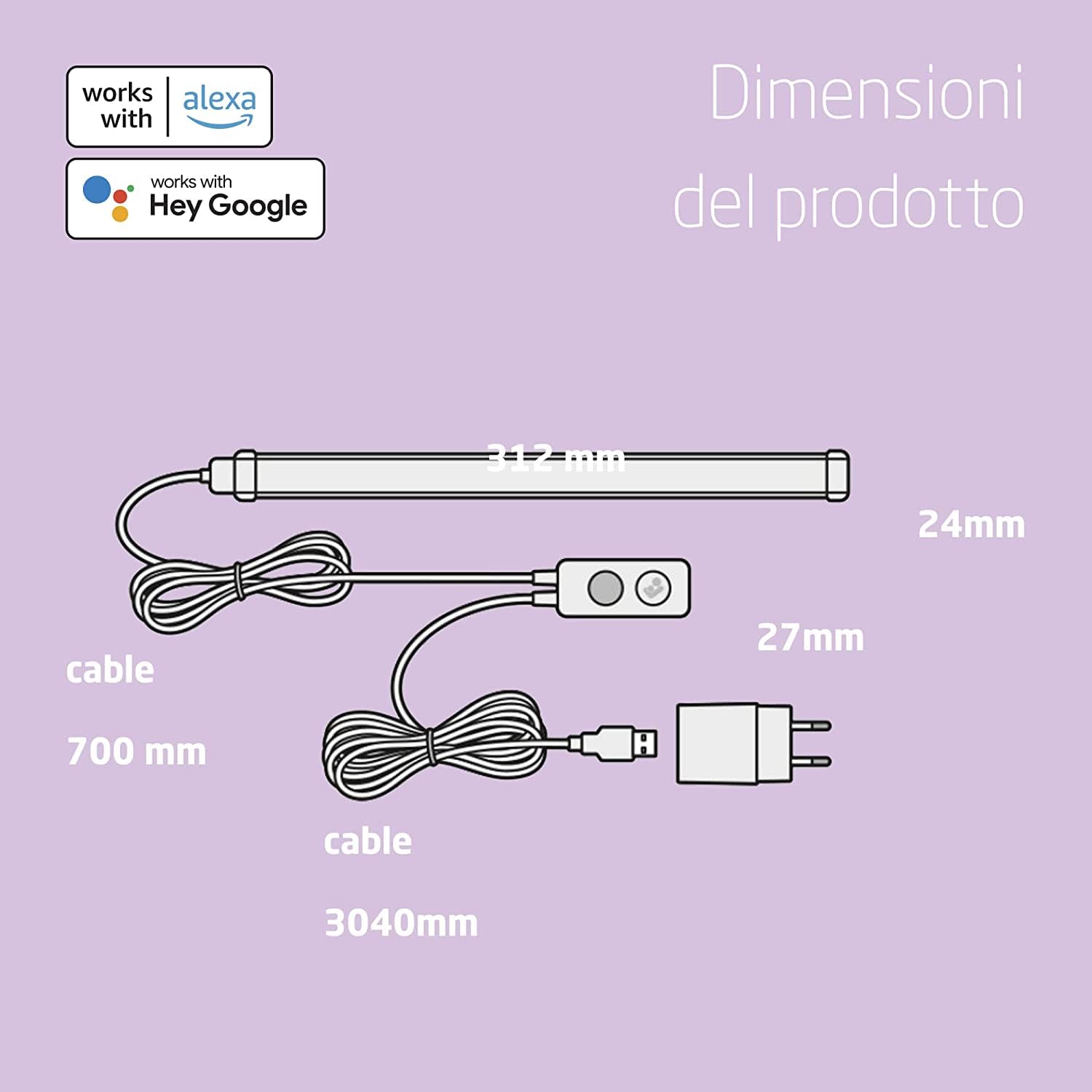 Maxi-Cosi Glow Luce Notturna bambini, luce intelligente dimmerabile multicolore con rilevatore di movimento, attivabile tramite app o comando vocale, compatibile con Amazon Alexa e Google Home