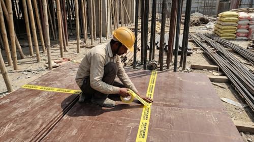 Image of (Pack Of 4 X 100 Meter Per Roll Shuttering Tape /Concrete tape /Bopp Tape Used In Slab For Construction Of Buildings & Multi Purpose Use