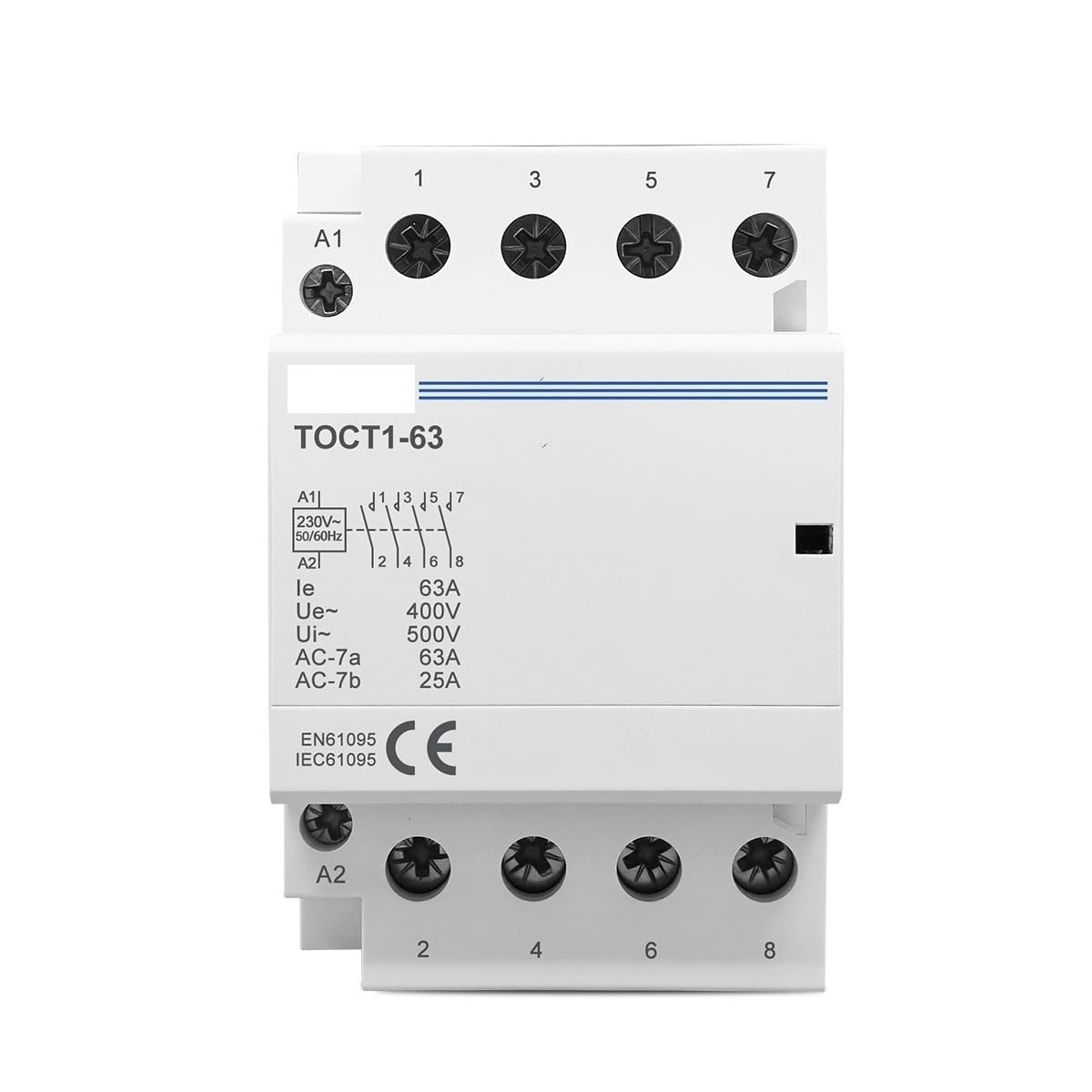 LATEAU 4P 63A 220V 400V~ 50/60Hz Din Rail Household AC Modular Contactor 4NO 2NO 2NC 4NC(4NO)