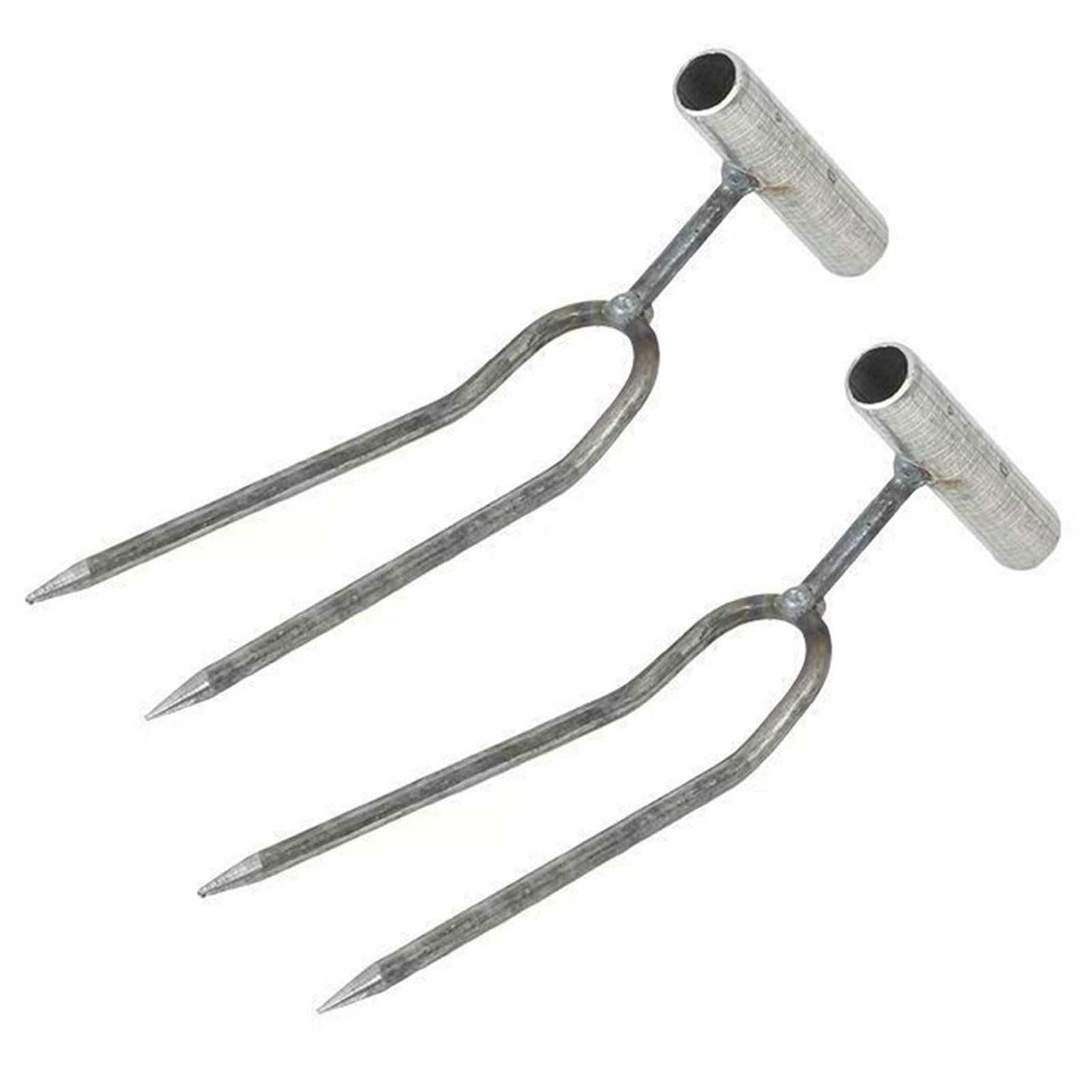 Kaeltsyn 2 Pack Strength Iron Hand Cultivator 2 Prong Design For Easy Soil Loosening And Weeding Garden Tool 270Mm Root Rakes