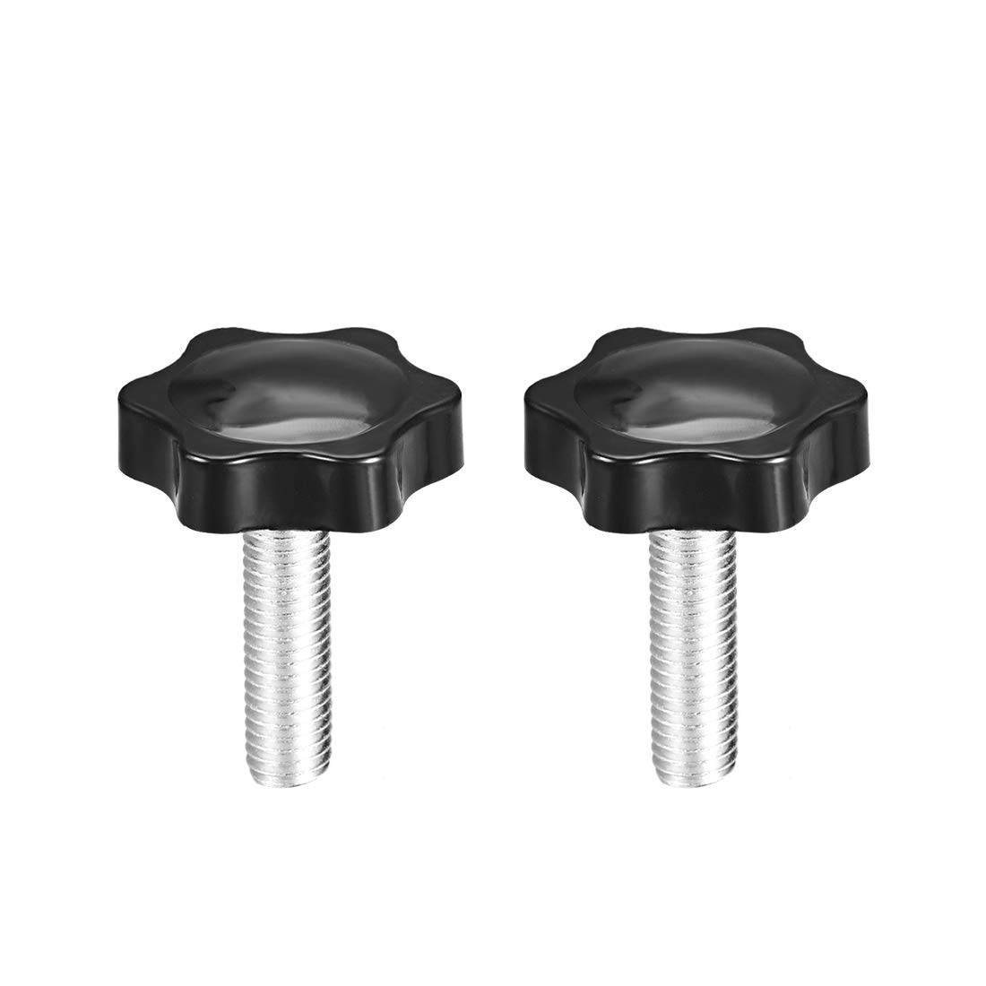sourcing map Perilla de tornillo de sujeción de 38 mm de diámetro, Perilla en forma hexagonal de ciruela de M10 × 45 mm de rosca 5 unidades