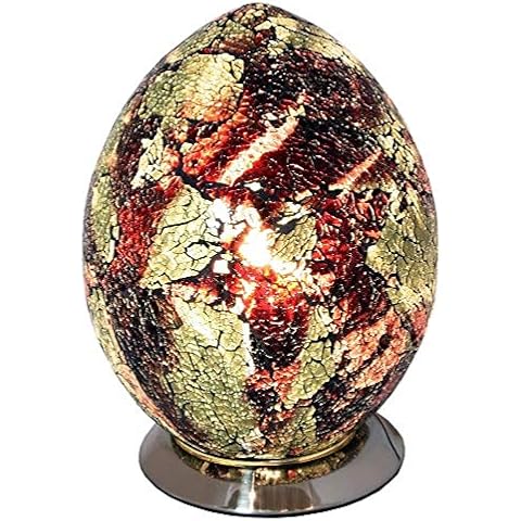 Britalia Amber Crackle Mosaic Glass Lamp Cover