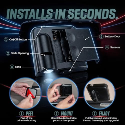 Image of LED Car Door Light - Officially Licensed NFL Wireless Projector - Show Your Team Pride - Battery Powered, Easy Install