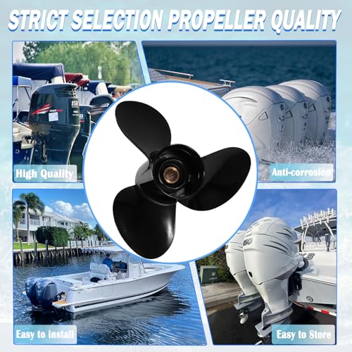 Image of Aluminum 14x17 Outboard Boat Propeller for Suzuki Engines DF50 /60 /70 /90 /100 /115 /140HP OEM 58100-90J01-019 15 Spline Tooth 3 Blades RH