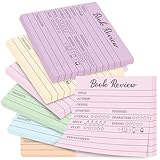 TICIAGA Book Review Journal Notepads - 6Pcs Mini Reading Journal Tracking Sticky Notes for Book Lovers, 300 Sheets Colorful Review Tracker Log for Back to School, Reading List Bookish Bookworm Gift