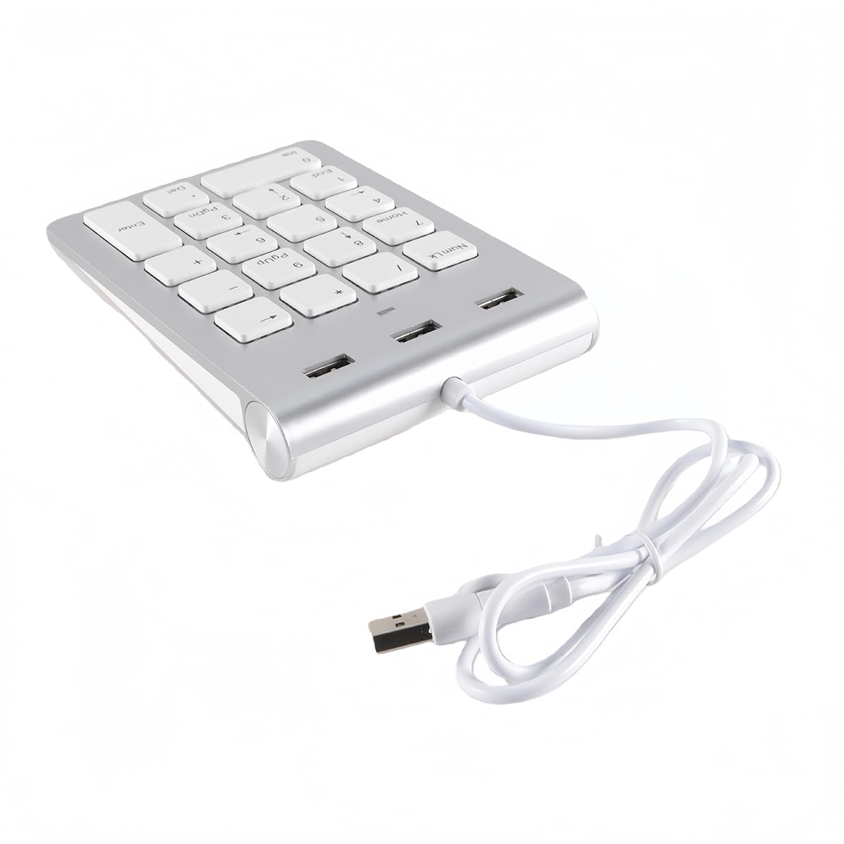 Przewodowa klawiatura numeryczna, 18 klawiszy z blokiem numerycznym i 3 portami USB 2.0, przenośna i funkcyjna do laptopów, komputerów stacjonarnych, tabletów, Plug & Play