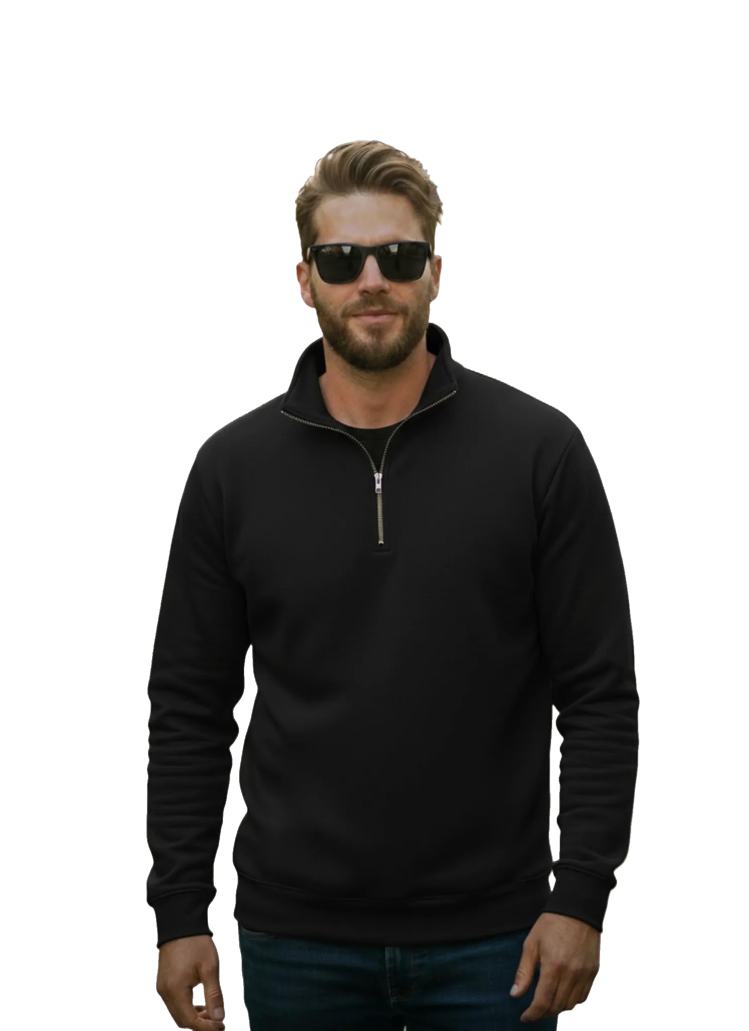 Men’s Fleece Half-Zip High Neck Sweatshirt | Warm & Stylish Winter Wear -JM4380