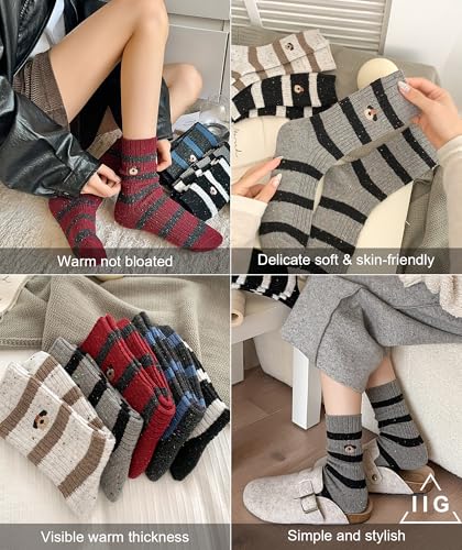 Image of IIG Winter Warm Wool Socks for Women Original Design Trendy Boot Socks Ideal Gift