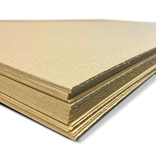 Flipside Products 32' x 40' Kraft Two Sided (E-Flute) Corrugated Project Sheets, Cardboard Sheets, Flat Packing Inserts, Crafts, Pads Packing, Brown, Pack of 25