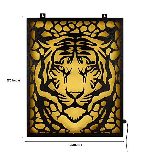 Image of Metsy Metal Tiger Face Wall Hanging | Exquisite Handcrafted Home Decor for a Unique Touch | Durable and Stylish Tiger Wall Art Perfect for Living Room, Bedroom, or Office