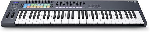 Novation FLkey 61 MIDI Keyboard with FL Studio Integration + RockJam Adjustable Keyboard Stand with Locking Straps