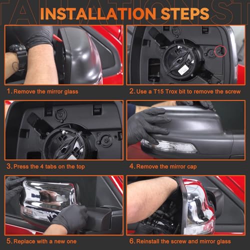 Chrome Side Mirror Covers Caps Compatible with 2019-2025 Dodge Ram 1500，Door Mirror Bezel Caps for Ram 1500 Replacement Pair with Turn Signal Cut-Outs by Yutesiri - Used condition - Image 4