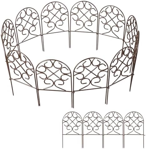 Decorative Metal Garden Edging That Transforms Your Outdoor Space 7 Evergreen Garden Scroll Metal Landscape Edging Border, 9 ft Decorative Garden Fence Panels Animal Barrier, No Dig Edging for Flower Bed, Yards, Lawn