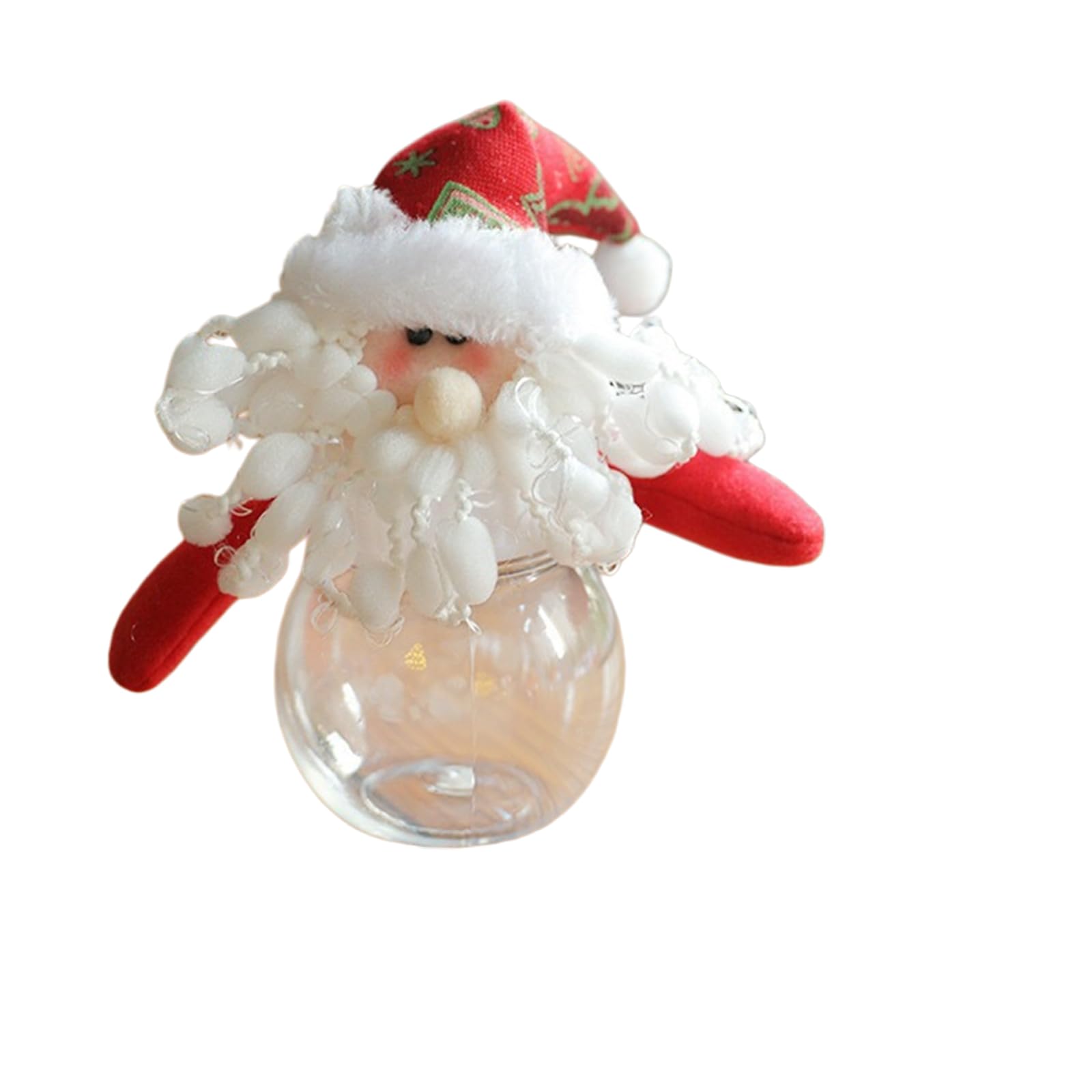 Limtula B Christmas Candy Jar With Clear Display Ody And Plush Holiday Lid, Decorative Treat Container For Tabletop Party Decor Christmas Candy Jar Holiday Treat Holder Clear Decorative Storage Container Party