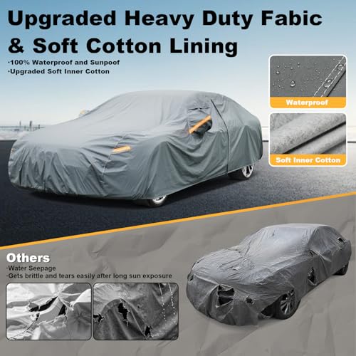 Image of GUNHYI Premium Car Cover Custom Fit Subaru Ascent, 16 Layers Heavy Duty Car Cover Waterproof All Weather with Zipper Door for Sun Rain Snow Dust Uv Protection