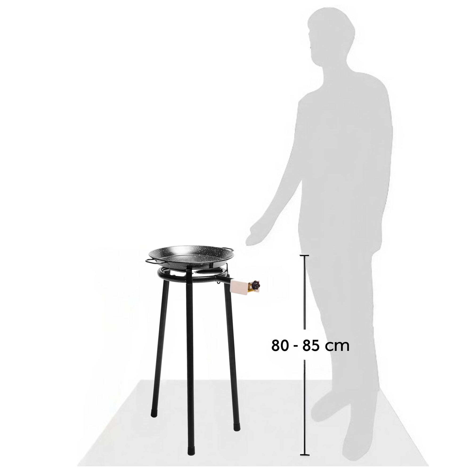 Brûleur à Gaz - Briebe - MOD500 - Double Anneau - 50 cm - Acier Émaillé - Noir - Maison