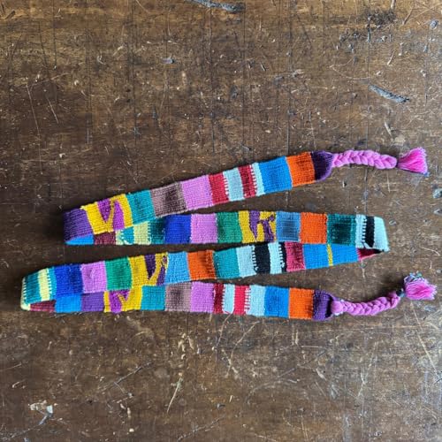 Mayan Arts Single Long Belt Strap, Hat Band, Hatband, Handmade in Textile, Bright Multi Color 55 x 1.25 Inches2