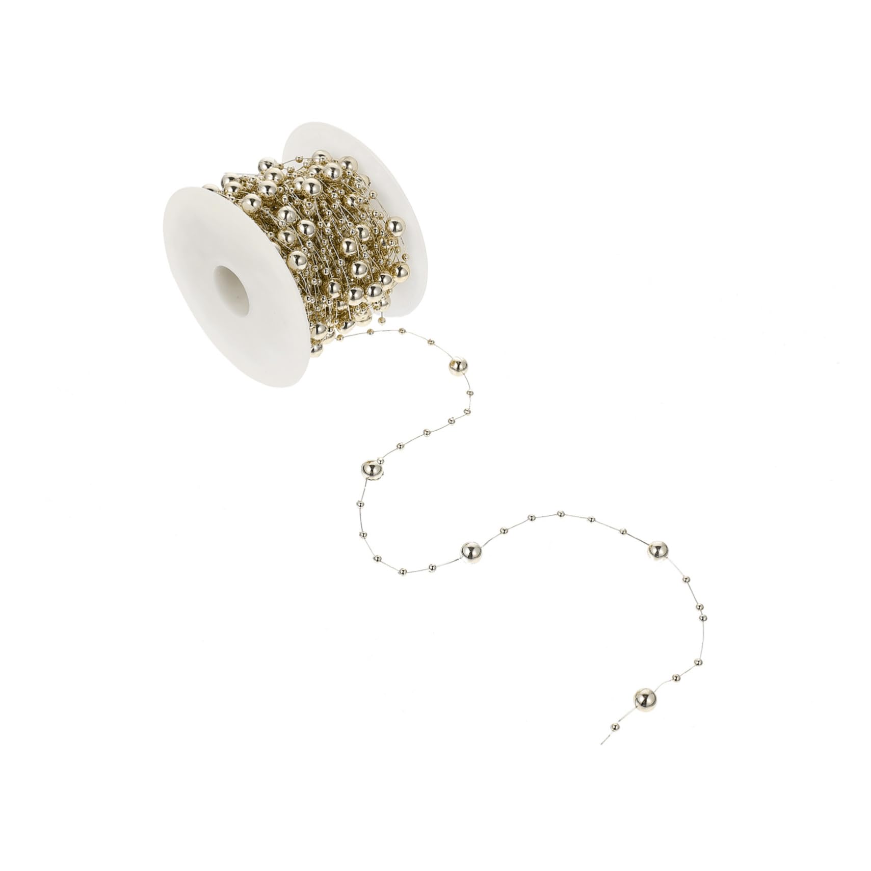 3 Rollen Perlenmaterial bürodeko büro dekoration wohnraumdeko Hochzeitssträuße Weihnachtsparty-Dekoration Perlen hängende Dekoration Perlenkette selber machen Plastik Golden