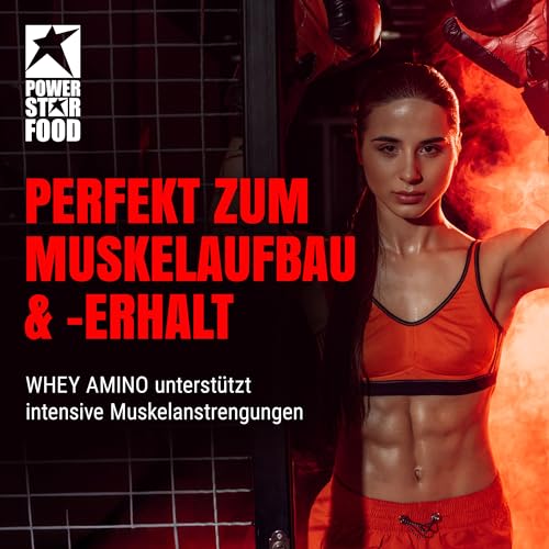 Powerstar WHEY AMINO | 500 Eiweiß-Tabletten hochdosiert mit 1.000mg pro Tablette | 100% Whey Protein Hydrolysat OHNE Zusätze & Süßungsmittel | Reich an EAA, Glutamin & anderen Aminosäuren
