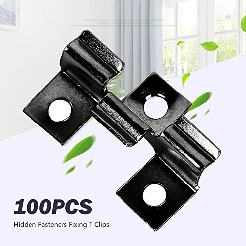 100 Stück WPC Clips Edelstahl, Terrassenclips Clips Klammer WPC Dielen Befestigungsclips (7mm)