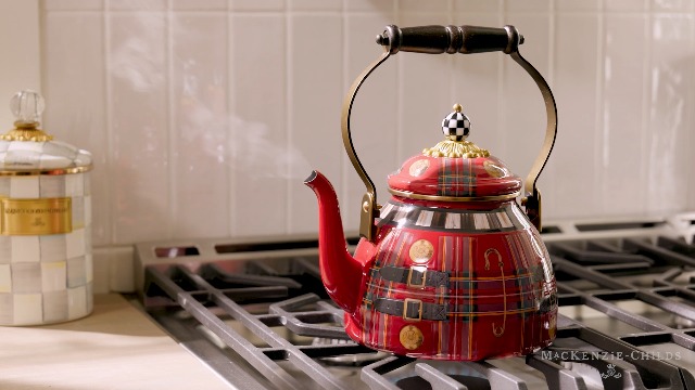 Amazon.com: MACKENZIE-CHILDS Enamel Tea Kettle, Cute Tea Kettle