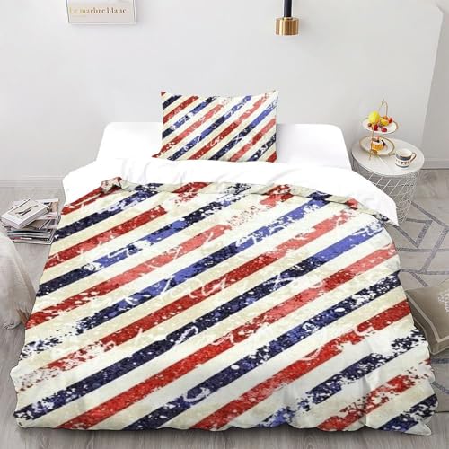 Parure de lit diagonal line red and blue 135x200cm pour enfant