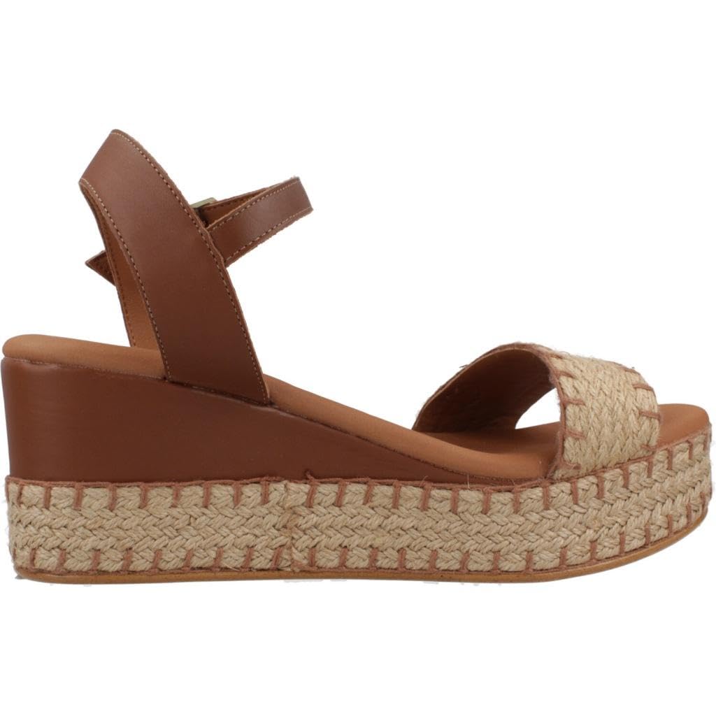 POPA Sandalia Casual de Ante y Yute, con Plataforma y cuña - CB35904-003 para: Mujer