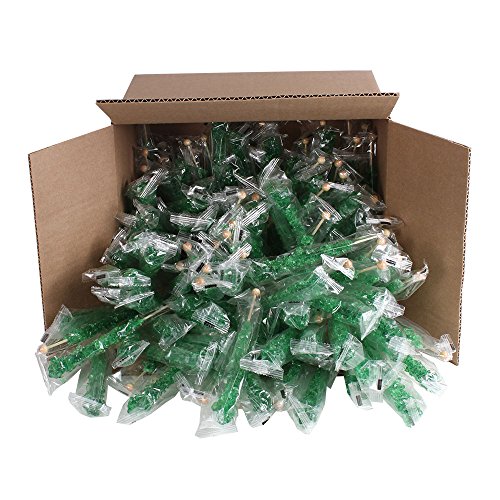 Extra Large Rock Candy Sticks: 144 Green Apple Lollipops - Green Rock Candy Sticks - Individually Wrapped - Espeez Rock Candy for Candy Buffet, Birthdays, Weddings, Receptions and Baby Shower