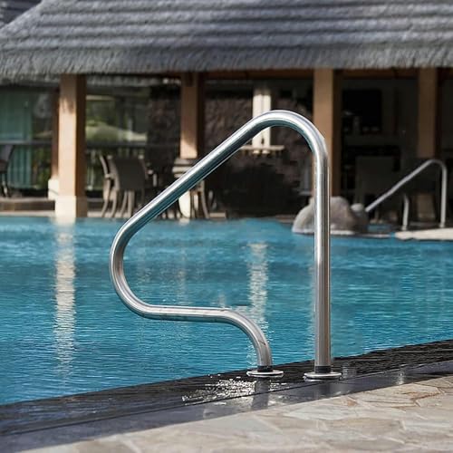 Swimming Pool Stair Rail robuste avec embase pour équipement public - 2