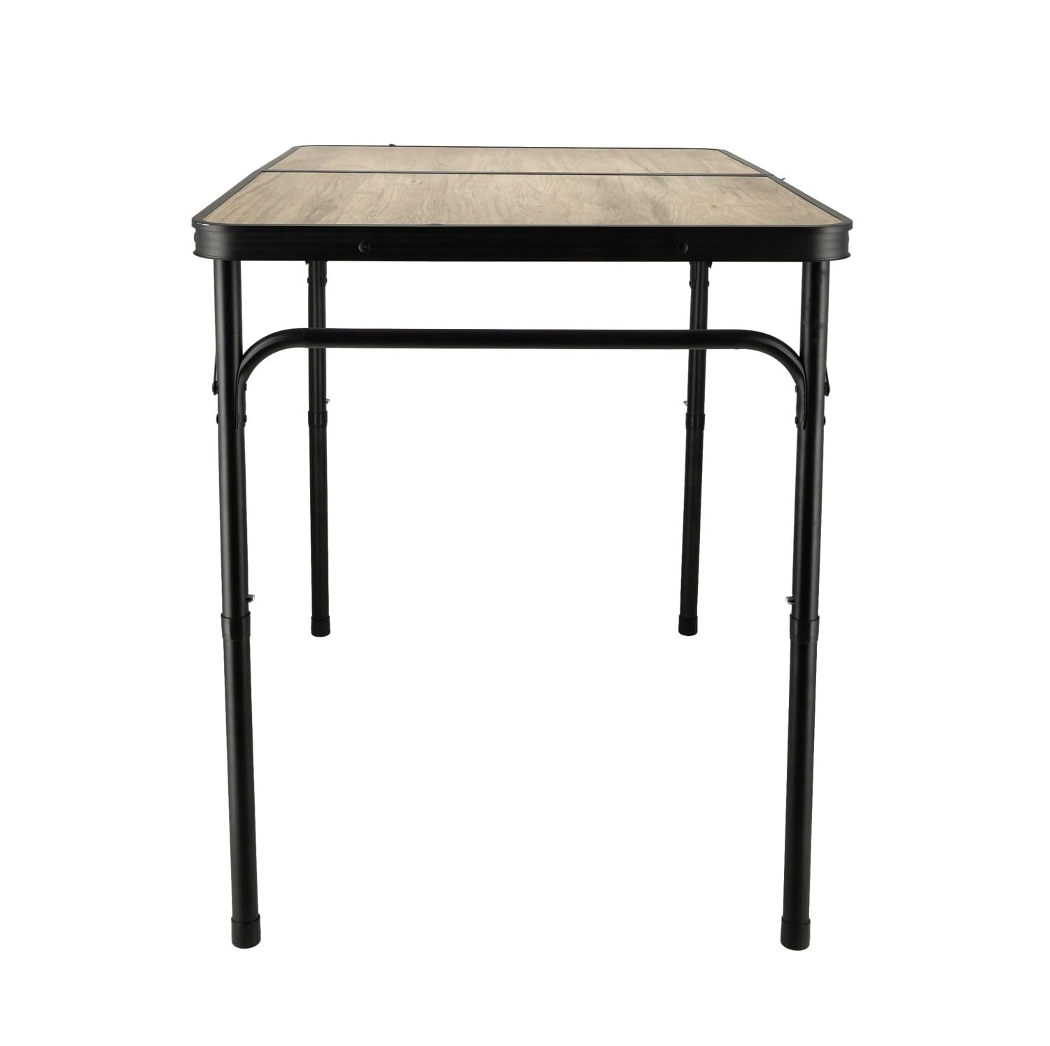 Table de camping pliable 90 x 60 cm aspect bois – Table pliante pliante avec hauteur réglable 40/70 cm, pour 4 personnes, charge jusqu'à 30 kg pour balcon, jardin, pique-nique et caravane