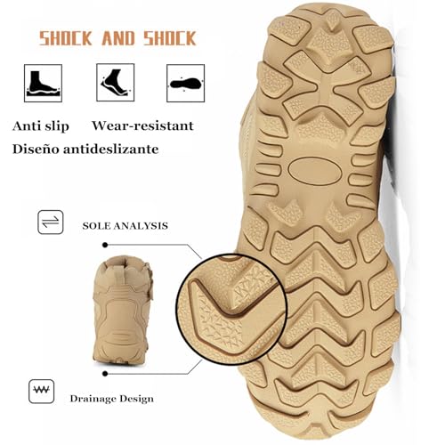 Men’s Tactical Boots Military Work Combat Boots 6 Inches Side Zip Hiking Desert Motorcycle Boot4