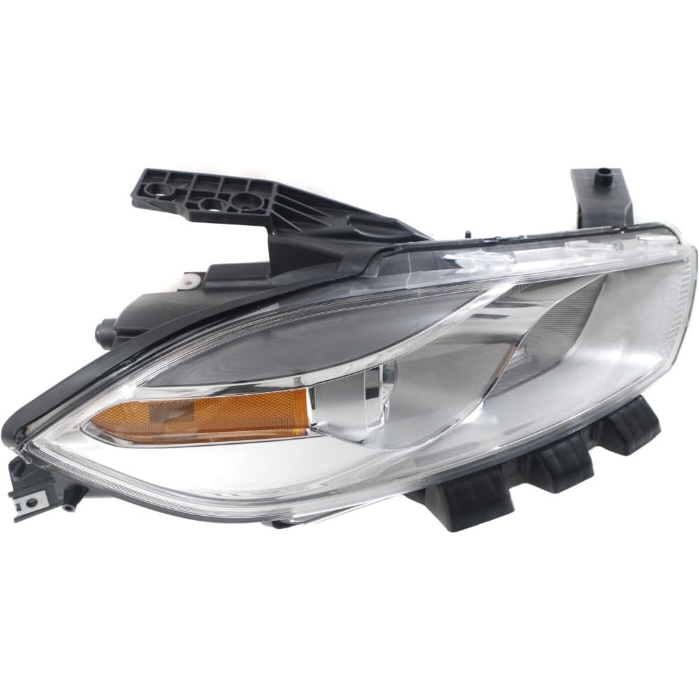 AEDNX Headlight Passenger Side Clear Lens Chrome Interior Lens W/Bulb Headlamp for Dodge for Dart/GT/Limited/SE/SXT 13-16 68081388AL-PFM 16557044