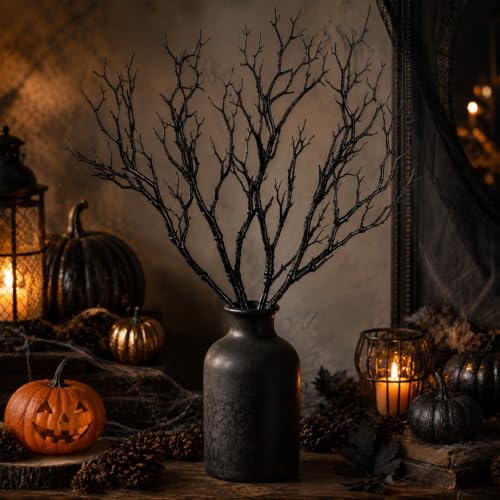 RAINFLOW 14.96 Inch Black Manzanita Branches - Decorative Sticks for Vases