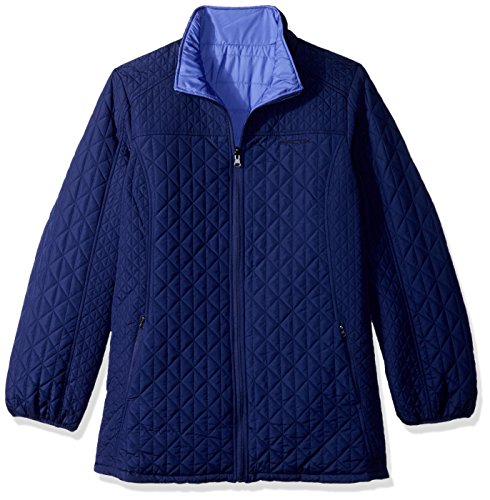 Arctix Women's Kaylee Ultra Lite Reversible Quilted 3/4-Length Jacket, Navy / Violet, 1X
