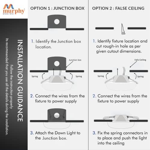 Image of Murphy Crescent 7W Round LED Junction Box Ceiling Downlight | Warm White | Deep Fit Design | 2-Year Warranty (Pack of 10)