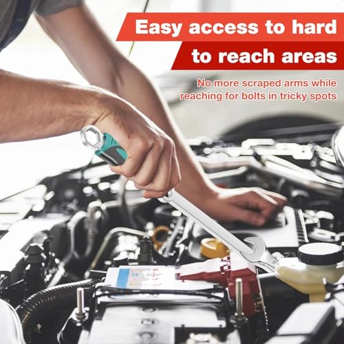 Image of NIHUIFDPY Wrench Extender Tool 15 inch (40cm), CR-V Universal Wrench Extension Adaptor Bar for Maximum Leverage, Torque Multiplier Tool with Non-Slip Grip for Mechanics & DIY, Fits Up to 1 inch (24mm)