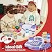 BUYGER Toy Cash Register for Kids with Real Calculator, Light and Sound Scanner, Microphone, Pretend Play Shopping Food Toys Cashier Playset Gifts for Ages 3 4 5