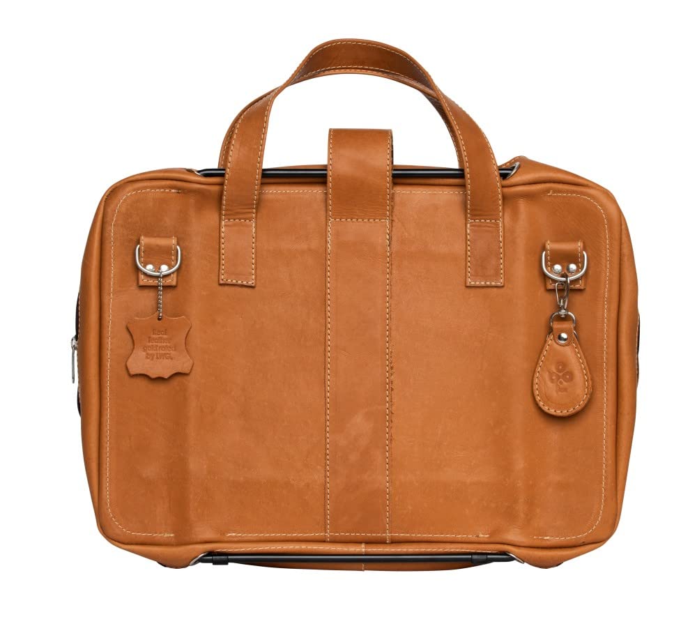 R-GO TOOLS - ERGONOMIC ACCESSORI VIVA torba na laptopa 15,6 cala brązowa – pełna skóra szarpana brązowa