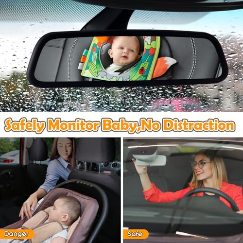 Espejo de coche para bebé a contramarcha con centro de actividades integrado 3