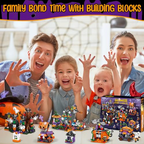 31pcs Halloween Building Block Set, Boo Basket Stuffers for Kids | 6 in 1 Large Spooky Mini Building Sets, Ghosts, Pumpkins, Halloween Party Favor Boo Gifts for Adult Teens - image 7