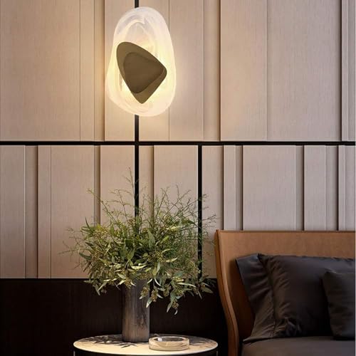Ambiente apliques guijarros de diseño exclusivo en cristal y acabado negro contemporáneo 6