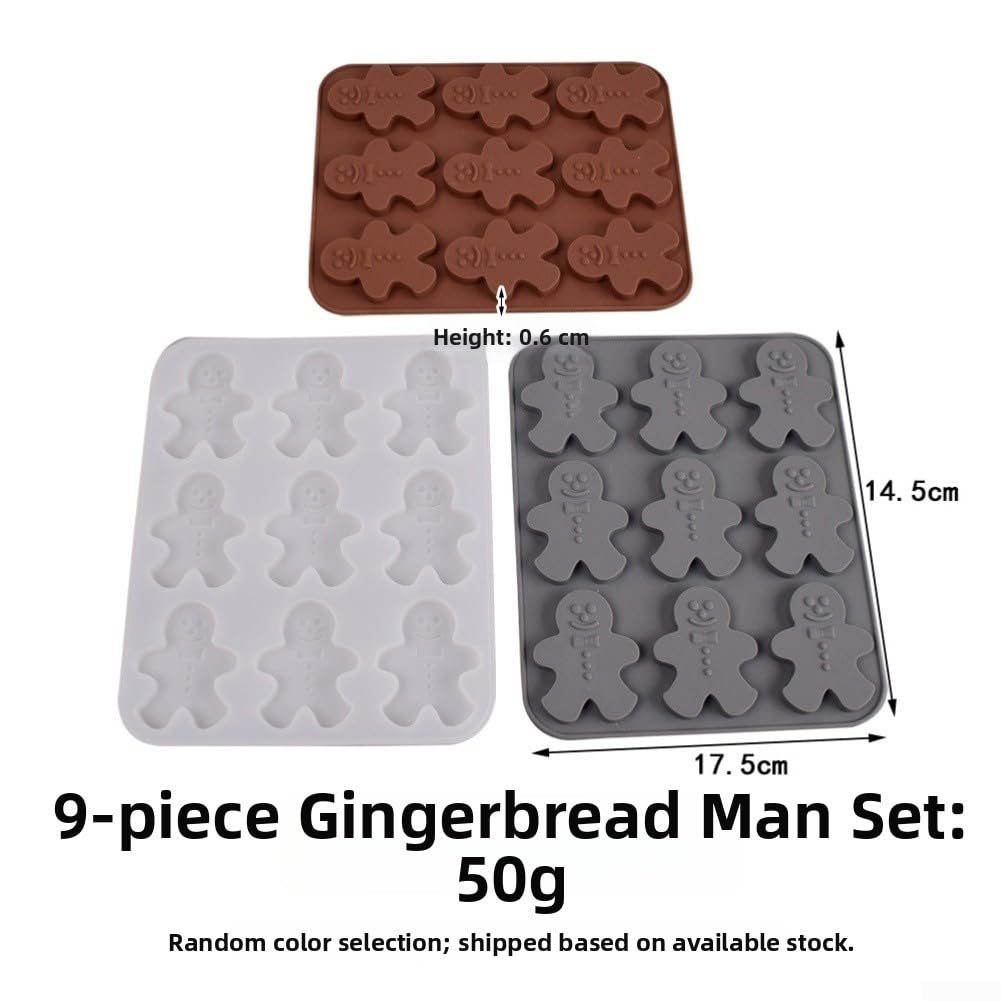 Fauhapyway Muñeco Nieve Silicona para Chocolate y para cera Muñeco Nieve(Coffee color 9 snowmen)