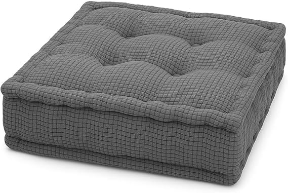 Pack of 1 Large Square Booster Cushion Grey 45x45x10cm – Soft Fleece Seat Pad for Armchair, Sofa, Office & Dining Chairs – Firm Support for Elderly, Pregnant Women, Post Surgery & Home Comfort