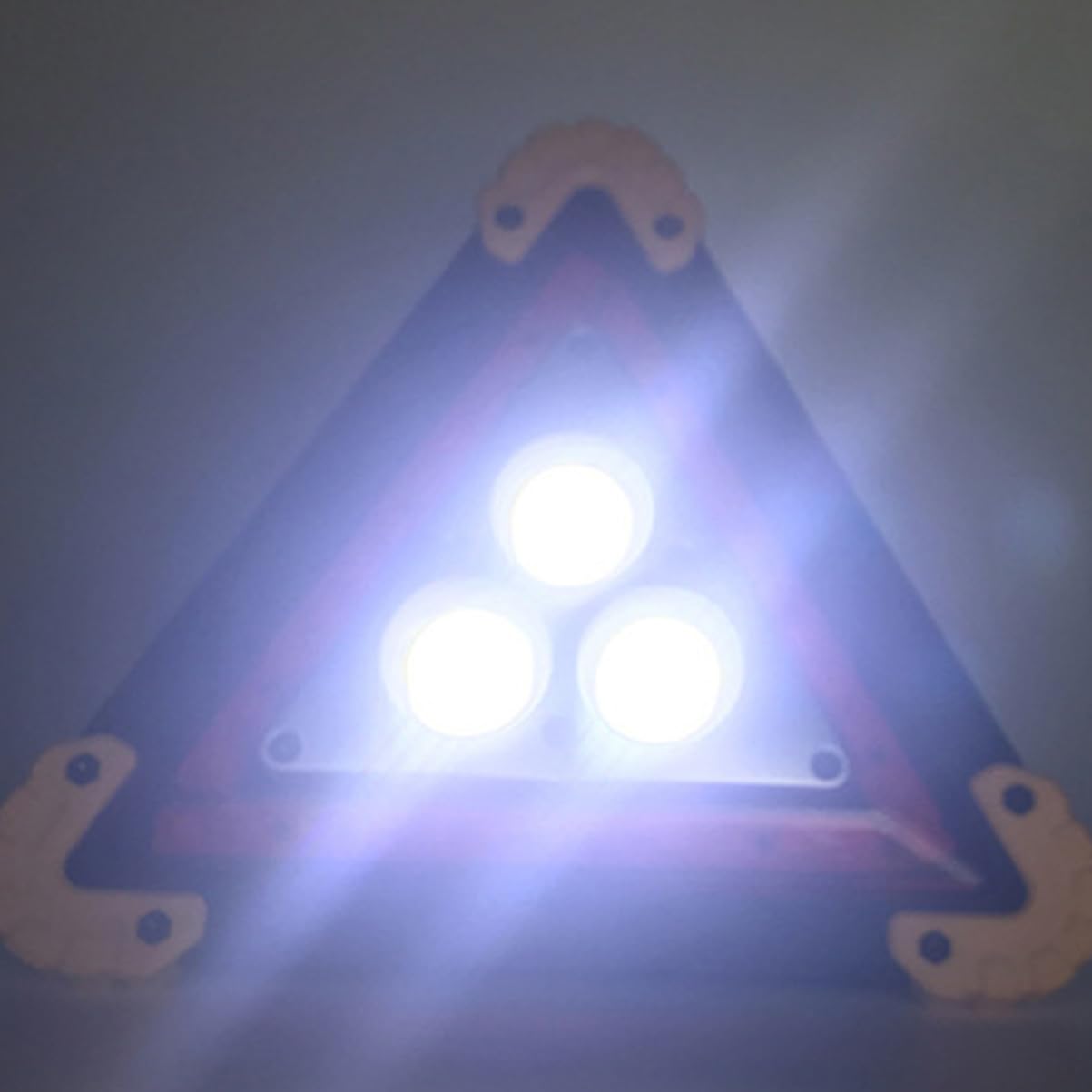 Triangulaire Balise LED Jaune Sécurité Portable de Camping et Voiture