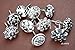 JGARTS Set of 20 Assorted Vintage Black and White Hand Painted Ceramic Pumpkin and Round Knobs Cabinet Drawer Handles Pulls (20)